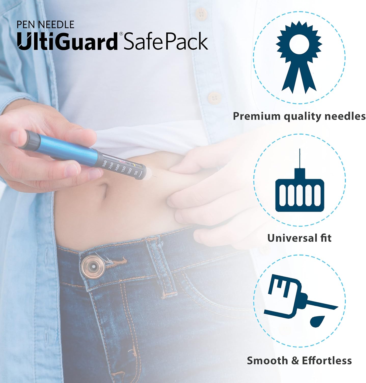 All-in-One UltiGuard Safe Pack Pen Needles and Sharps Container for at-Home Insulin Injections and Safe Needle Disposal, Size: Mini 5mm (3/16”) x 31G, 100 Count: Health & Personal Care