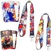 Babymiu Anime Hero Lanyard with ID Holder(2 Pack) for Key String Wallet. Anime Accessories Decor Gifts Merch Party Supplies Keychain Card Stocking Filler for Teens Teacher Office.