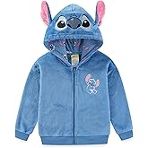 Disney Lilo and Stitch Girls Zip Up Wubby Fleece Hoodie with Ears for Big Kids