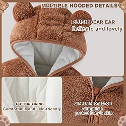 AiWMGL Newborn Baby Bear Outfit With Fold-Over