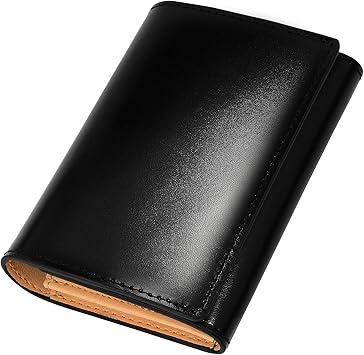 Amazon Hafos 名刺入れ メンズ コードバン調 牛革 名刺ケース 本革 マグネット止め セパレート型 化粧箱付き ブラック Hafos 名刺入れ