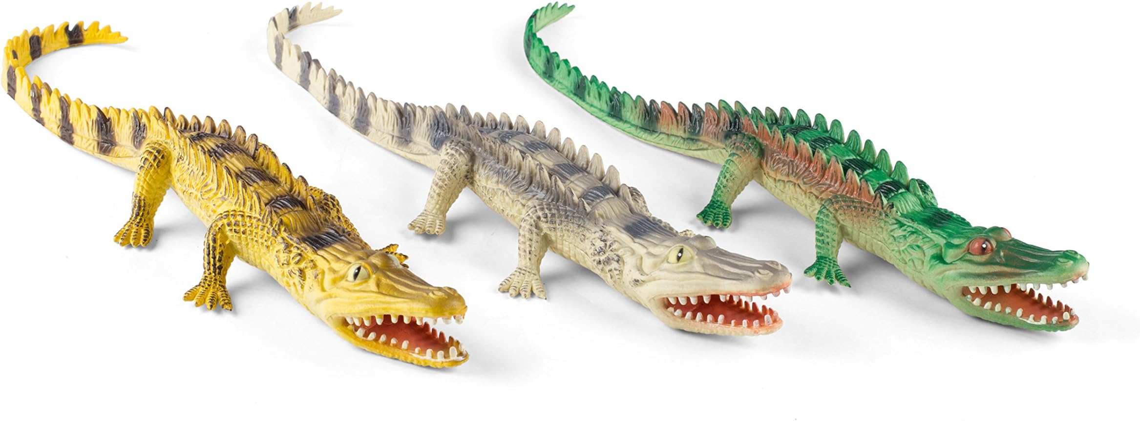 Neliblu Set of 3 Jumbo Extra Large 14" Soft Toy Alligator Set - Alligator Toy Figures for Kids - Alligator Crocodile Toy Action Figures