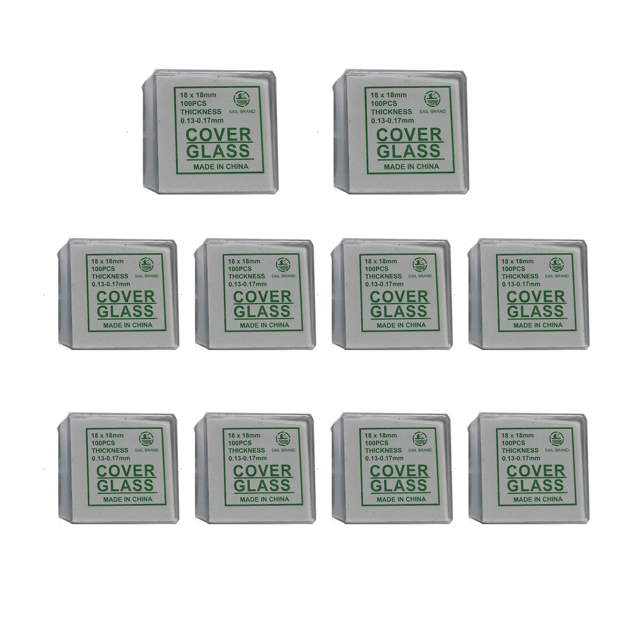 Photo 1 of 1000 Pieces of Glass Cover Slips for Microscope Slides 18x18mm Cover Glass Slips Includes 10 Boxes x 100Pcs/Box