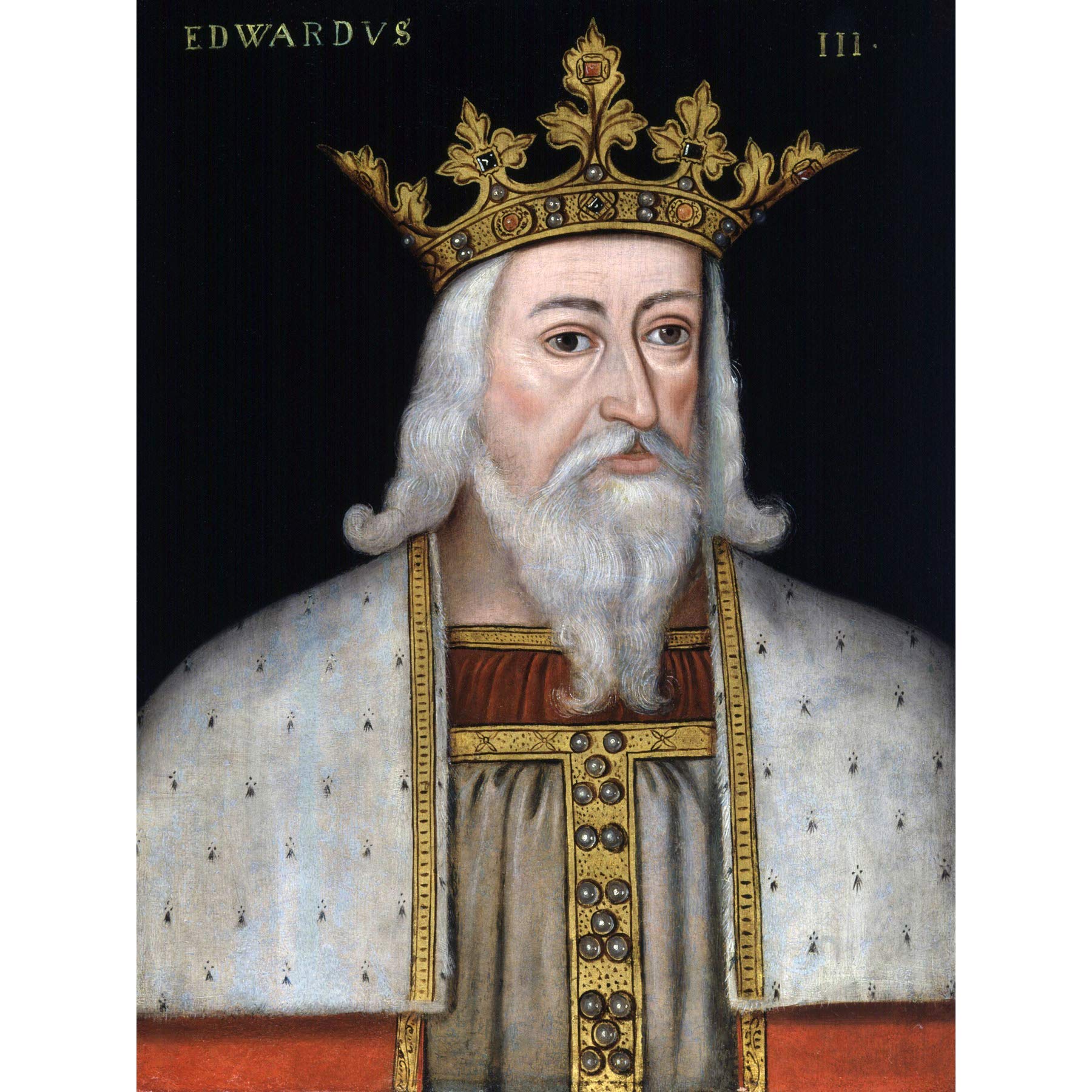 Portrait King Edward III England Painting Royal Historic Large Wall Art Print Canvas Premium Mural