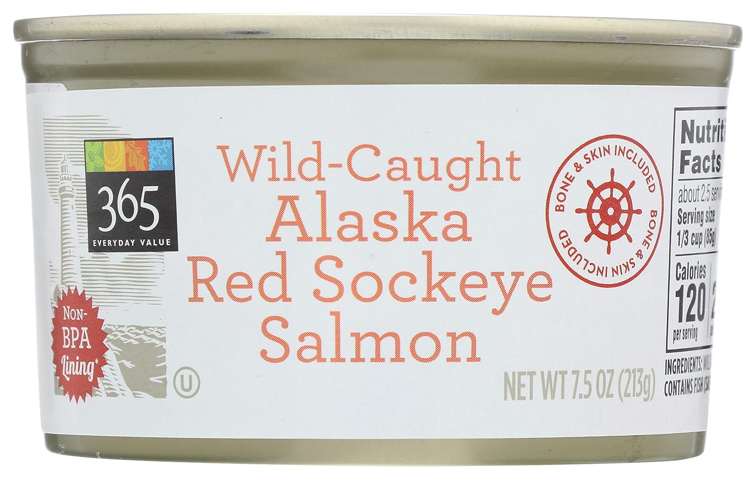 365 Everyday Value, Alaskan Wild Salmon, Red Sockeye, 7.5 oz Amazon