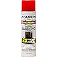 Rust-Oleum 266591 Professional 2X Distance Inverted Marking Spray Paint, 15 oz, Safety Red