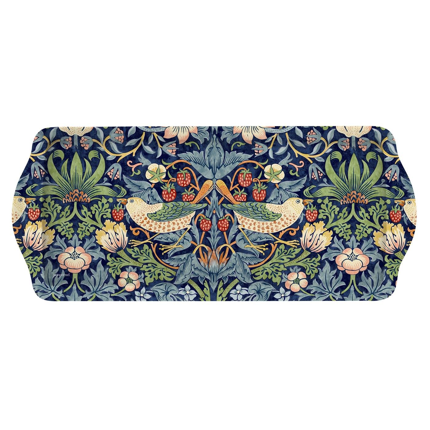 Portmeirion Home & Gifts Pimpernel Strawberry Thief Blue Sandwich Tray, Multicoloured, 16.5 x 38.5 x 2 cm