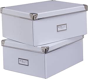 Bigso 552204801 - Caja, cartón y Metal, 36 x 28 x 16 cm, 2 Piezas