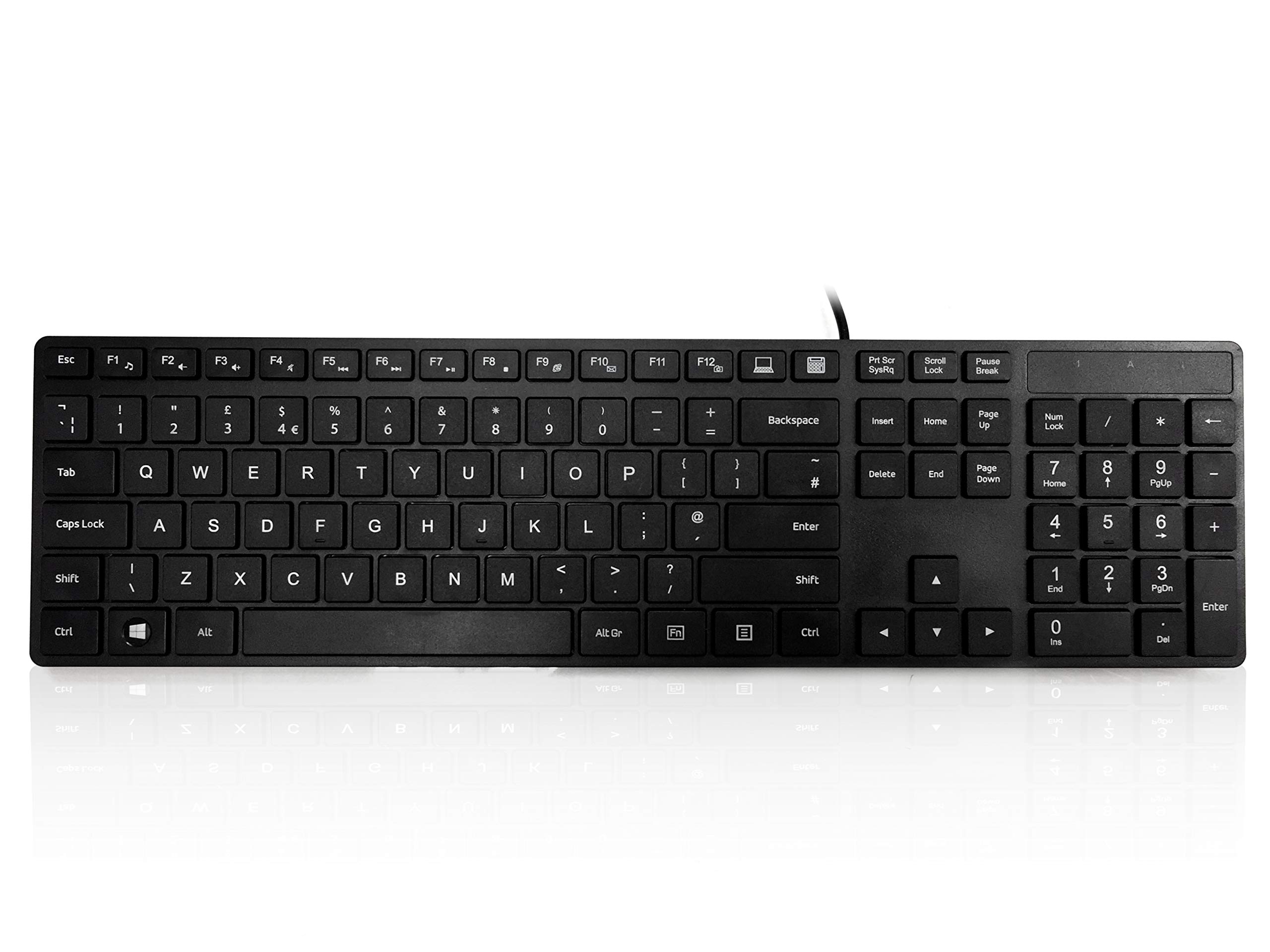 Accuratus 301 - USB Full Size, Super Slim Multimedia Keyboard with Square Modern Keys - Black,KYBAC301-UBLK
