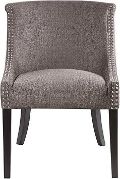 Amazon Com Madison Park Caitlyn Accent Chairs Hardwood Plywood Nailhead Swoop Arm Living Armchair Modern Classic Style Family Room Sofa Furniture Grey Furniture Decor