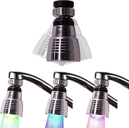 Swivel 3 Color Temperature Sensitive Gradient Led Water Faucet