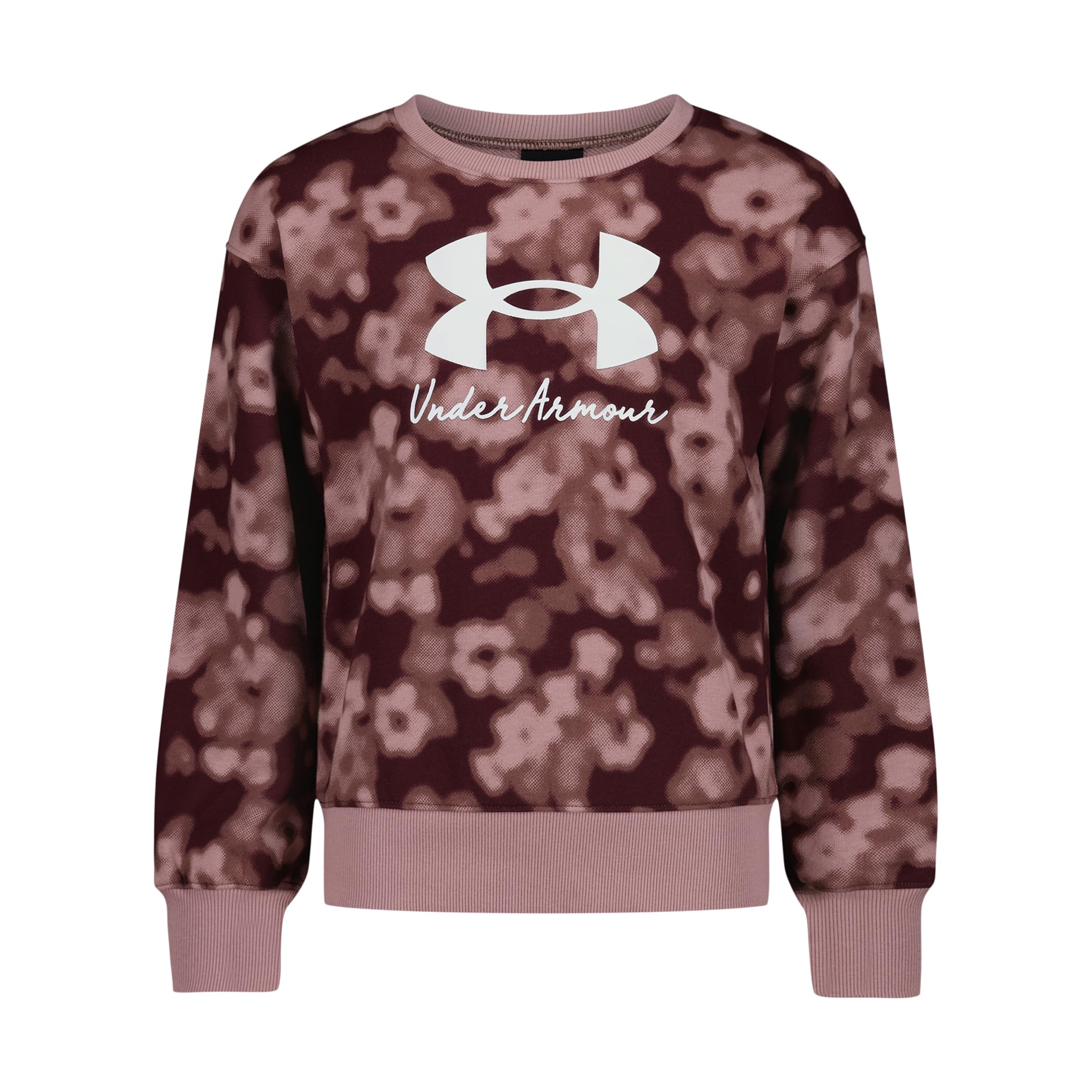 Under Armour Girls' Pullover Fleece Hoodie Sweatshirt, Outdoor Collection, Tourmaline Pink, YXL Image