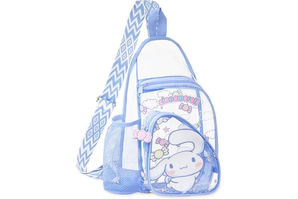 Get Trend Hello Kitty | Kuromi | Cinnamoroll Girls Clear Crossbody Bag for Stadium Events, Kawaii Transparent Sling Bag
