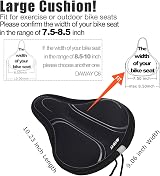DAWAY C3 Memory Foam Bike Seat Cover Extra Soft Padded Comfort view 2