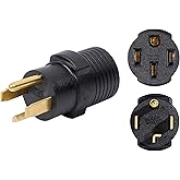 ONETAK NEMA 14-30P to 14-50R Compact 120V/240V 30 Amp 4 Prong Male Plug to 50 Amp 4 Prong Female Receptacle Generator Welder 