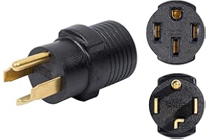 ONETAK NEMA 14-30P to 14-50R Compact 120V/240V 30 Amp 4 Prong Male Plug to 50 Amp 4 Prong Female Receptacle Generator Welder Dryer RV EV Charger Compatible Tesla Power Cord Adapter