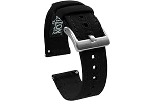 BARTON WATCH BANDS BARTON Canvas Quick Release Watch Band Straps - Choose Color & Width - 18mm, 19mm, 20mm, 21mm, 22mm, 23mm, or 24mm
