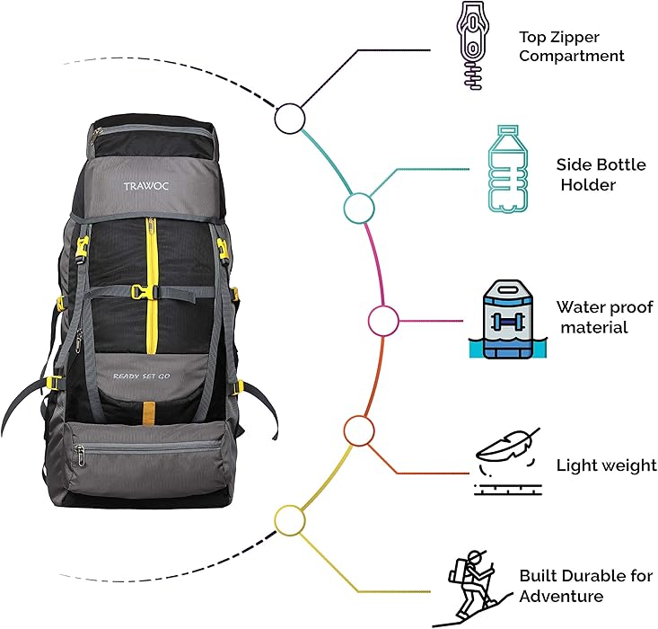 trawoc 60l travel backpack