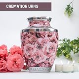 BOLD & DIVINE Hand Painted Pink Rose Cremation Urn Large 200 Cubic Inches view 4
