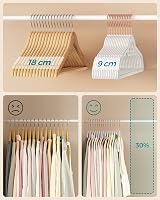 SONGMICS Velvet Hangers Set of 30 Non-Slip with Tie Bar 360° Hook White Rose view 5