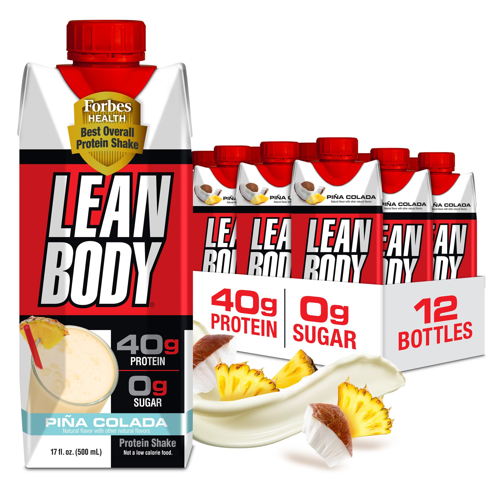 Photo 1 of ****Best By Nov 22 25****
Lean Body Ready-to-Drink Pina Colada Protein Shake, 40g Protein, Whey Blend, 0 Sugar, Gluten Free, 22 Vitamins & Minerals, 17 Fl Oz (Pack of 12)