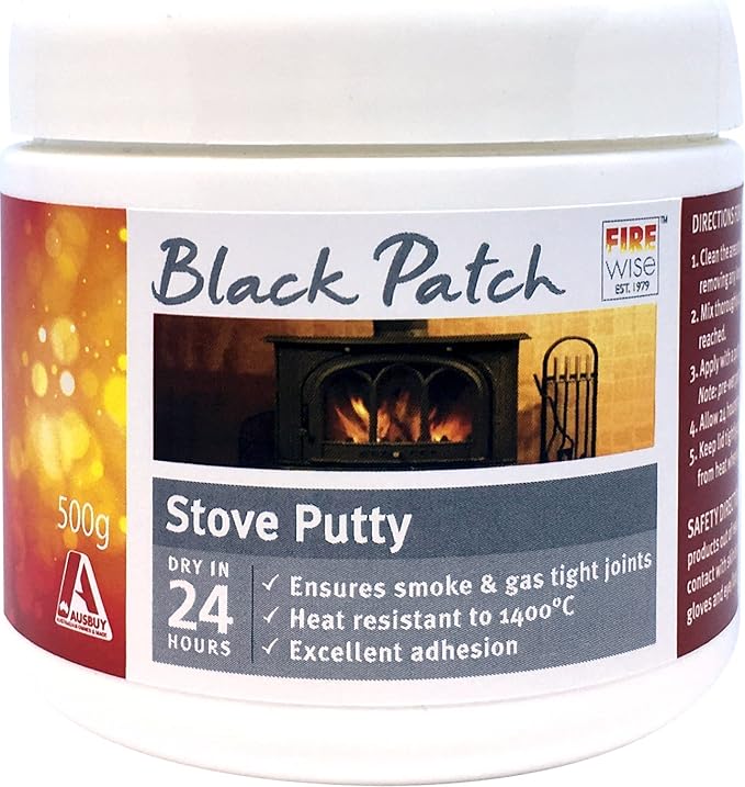 Black Patch Stove Putty 500GChimney and Flue Repair, Heat Resistant, Air Dries Fireplaces