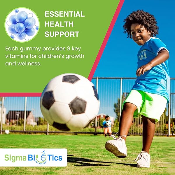SIGMABIOTICS KIDS MULTIVITAMIN GUMMIES – BEAR-SHAPED FOR IMMUNE SUPPORT AND GROWTH – NON-GMO, VEGETARIAN DAILY GUMMIES – EXCITING FLAVORS – MULTIVITAMINS FOR KIDS – 45 SERVINGS