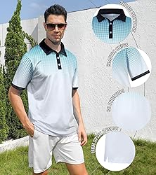 uideazone Men's Polo Shirt Athletic Fit Slim Short
