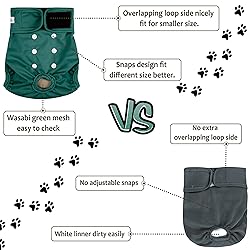 Grecle 3 Pack Female Dog Diapers - Reusable Diapers