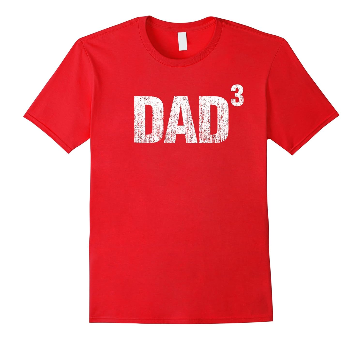 Mens Dad Cubed - Father To Three Kids Distressed T-shirt-ANZ