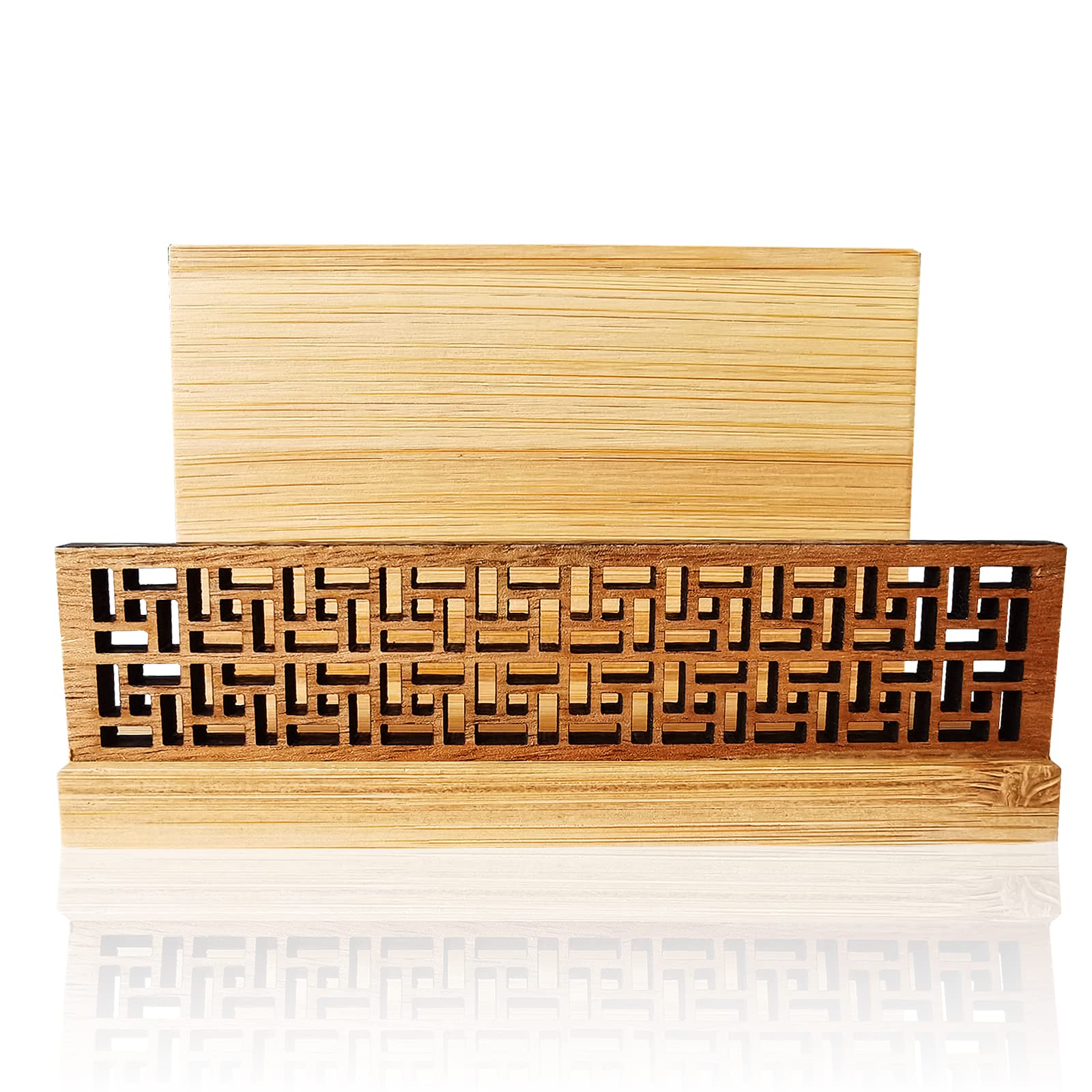 Wooden Business Card Holder, Business Cards Storage Wood, Bamboo Wood Business Card Holder, for Home, Office, Conference, Restaurant