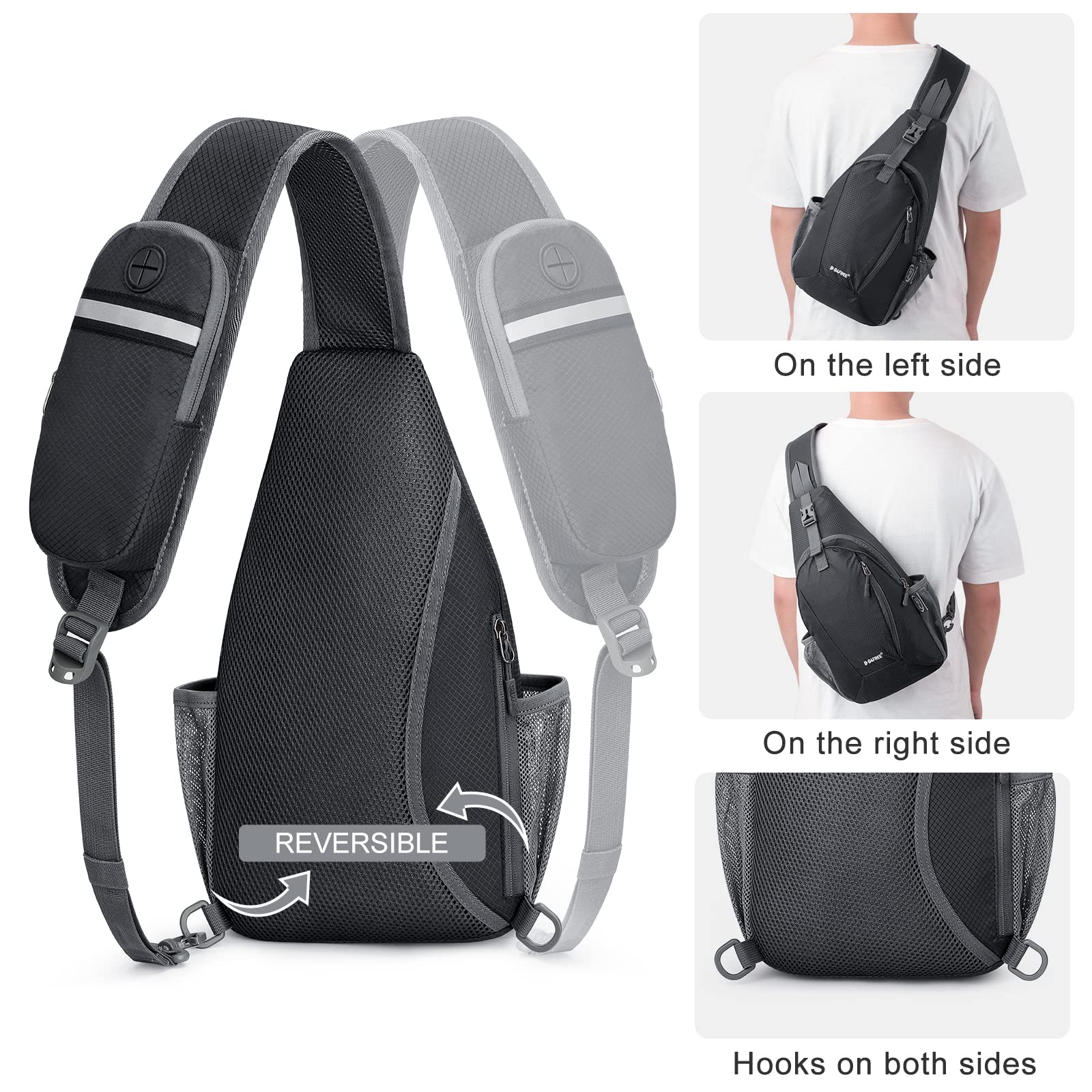 G4Free RFID Sling Bag Crossbody Sling Backpack Small Chest Shoulder Backpack Men Women Hiking Outdoor