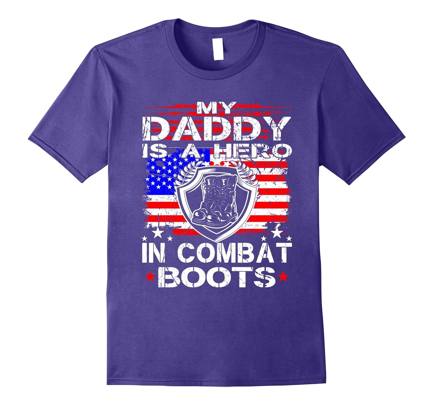 My Daddy is a Hero in Combat Boots Veteran T-shirt-ANZ