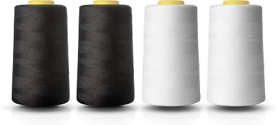 Realm Overlocking Sewing Machine Polyester Thread Four 5000 Yards Cones White