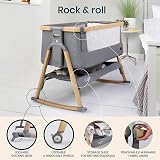 Tutti Bambini CoZee Air Crib & Cot - Breathable Baby Rocker - Oak/Charcoal view 3