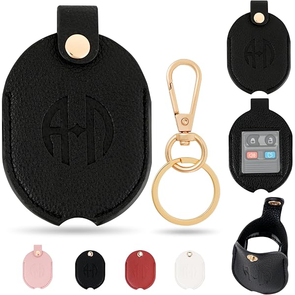 Suede Leather Key Fob Cover Case Protector – Fits Most Car Keys, 3 Colors, Black Shown