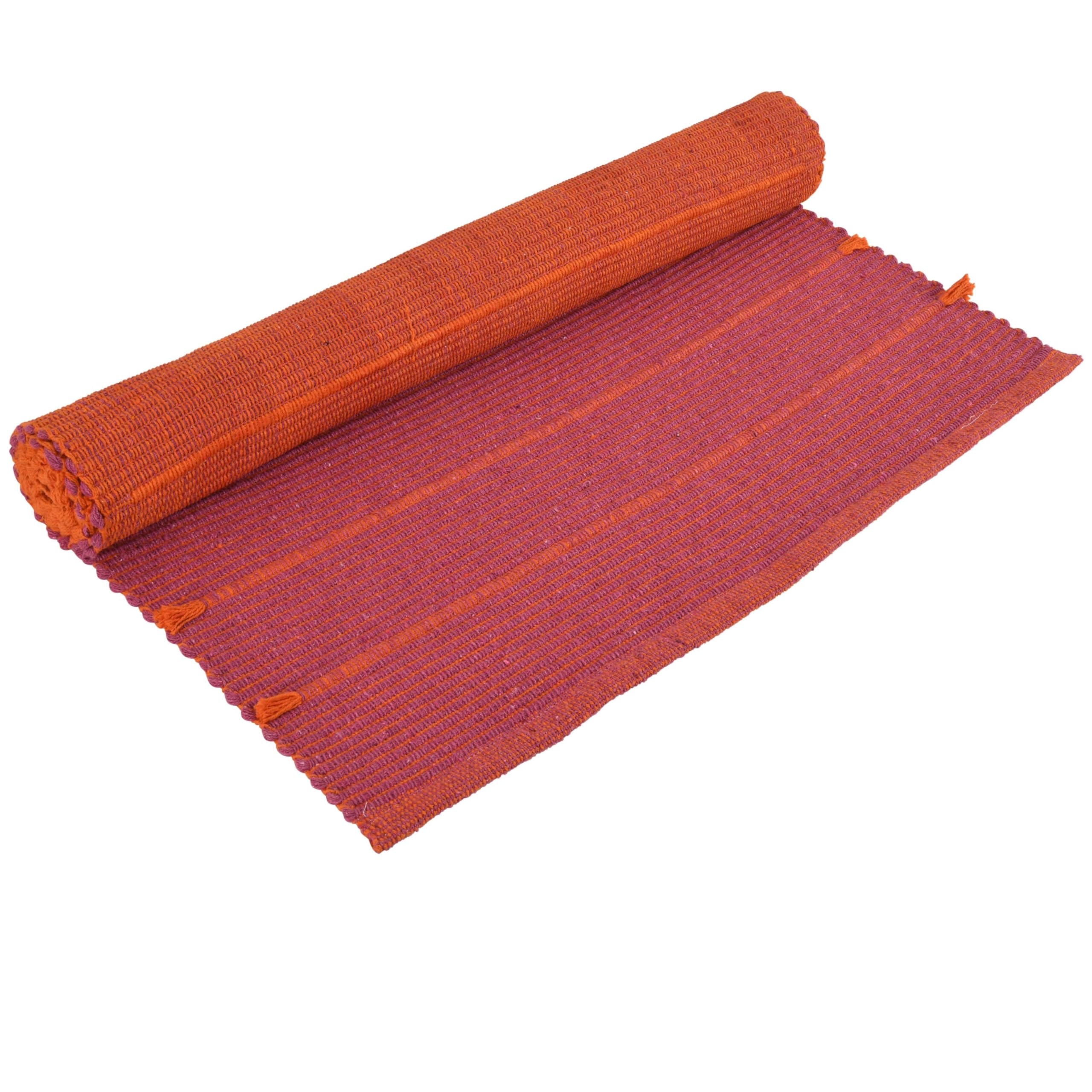 India House 100% Organic Anti-Skid Cotton Yoga Mat: Eco-Friendly, Hand-Woven, and Extra-Long(28'’ x 74'’) for Ultimate Comfort and Stability with Cotton Carry bag