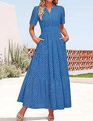 ZESICA Women's 2025 Summer Short Sleeve Maxi Dress