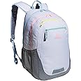 adidas Foundation Laptop, Book Bag with Sleeve, Large Durable Athletic Backpack for Men and Women, Twill White/Pink Spark/Grey, One Size