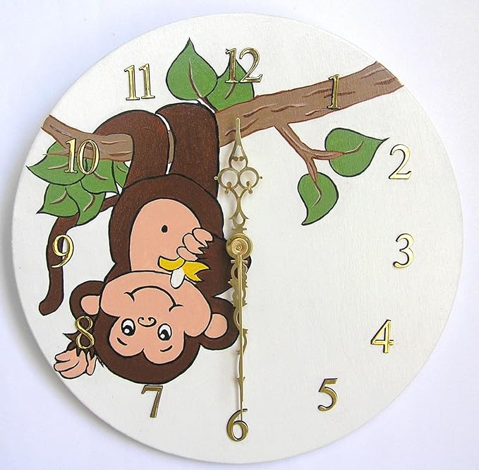 Nursery Monkey Wall Clock, Nursery Monkey Wall Hanging