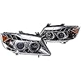 Spec-D Tuning LED Strip Projector Headlights Compatible with 2006-2008 BMW E90 3-Series 4 Door Sedan, Left + Right Pair Headlamps Assembly