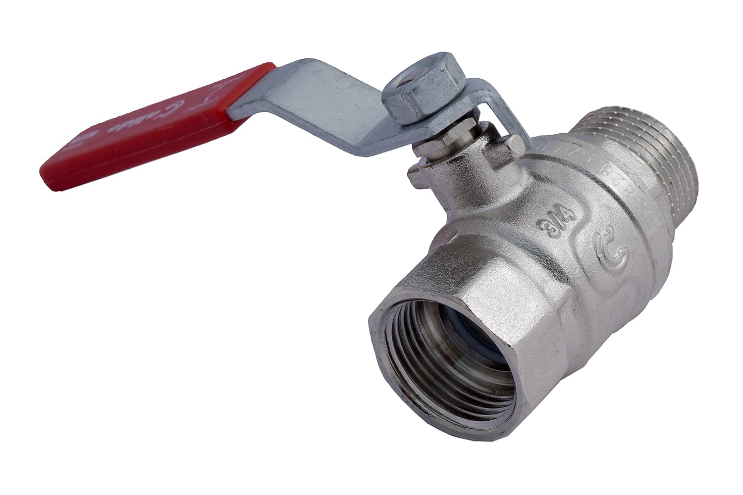 BFG Two-Way Brass Ball Valve, Size 3/4" BSP Female to Male Thread, Max. Temp. 150°C, Max. Pressure 30 Bar