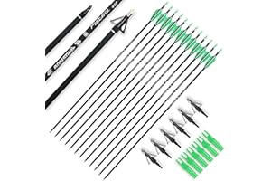 BOWSOUL 30inch Hunting Carbon Archery Arrows with 2.75” High Hardness Vanes Spine 400 for Compound Bow and Recurve Bow