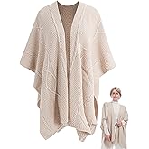 MissShorthair Knit Shawl Wraps for Women Boho Crochet Shawls Cape Open Front Cardigan