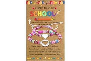 MEMFALL Back to School Bracelet Mommy and Me First Day of School Bracelet Adjustable Woven Rope Back to School Bracelets First Day of School Gift