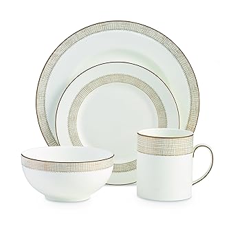 Wedgwood 40030719 Gilded Weave 4-Piece Setting, White