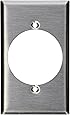 Leviton 84028 1-Gang Flush Mount 2.15-Inch Diameter, Device Receptacle Wallplate, Device Mount, Stainless Steel