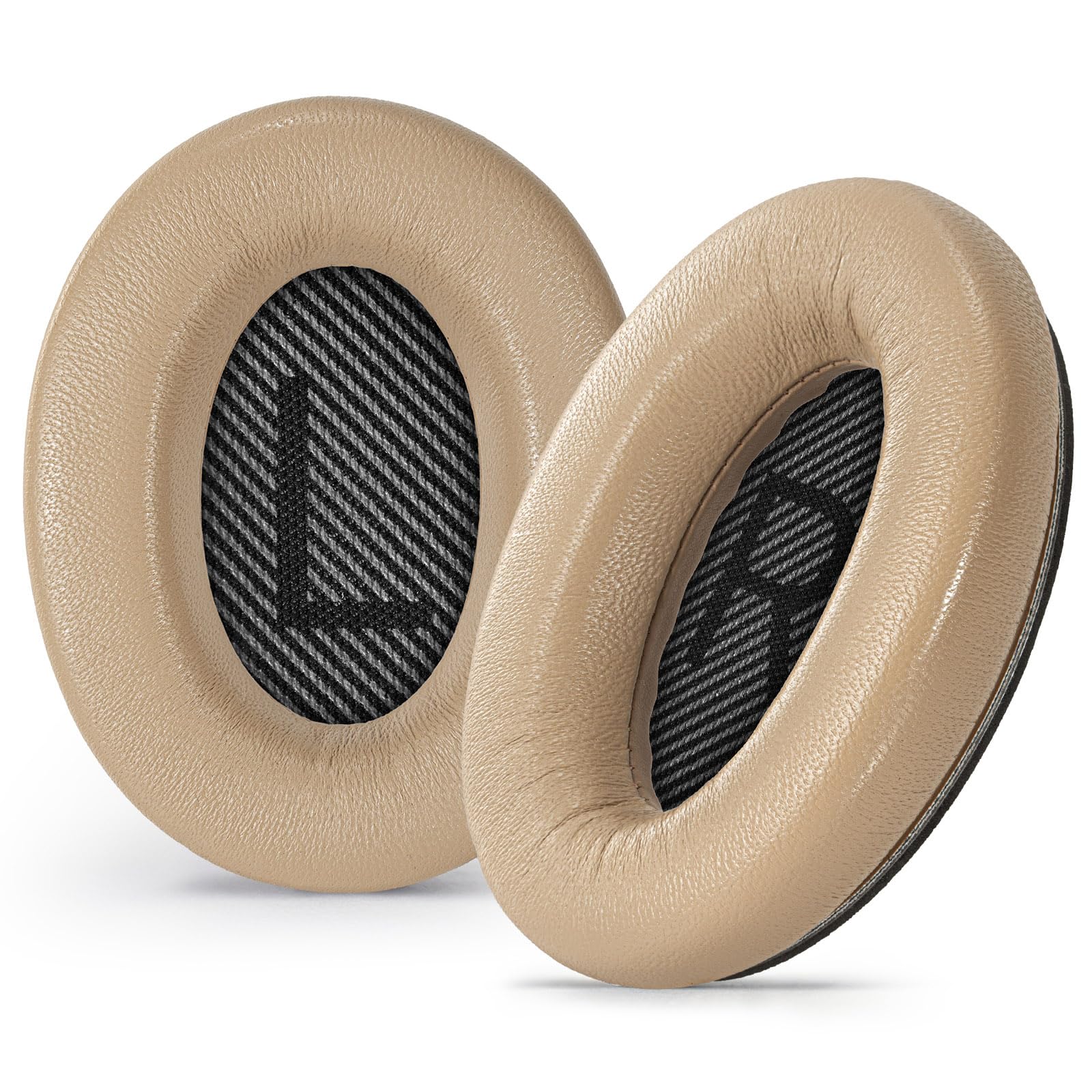 Genuine Leather Ear-Pads Cushions for Bose QuietComfort QC 35 35-ii 25 15 2, Lambskin Replacement Cover for QC35 QC35-ii QC25 QC15 QC2 SoundLink SoundTrue Around-Ear II AE2 Headphones (Beige)