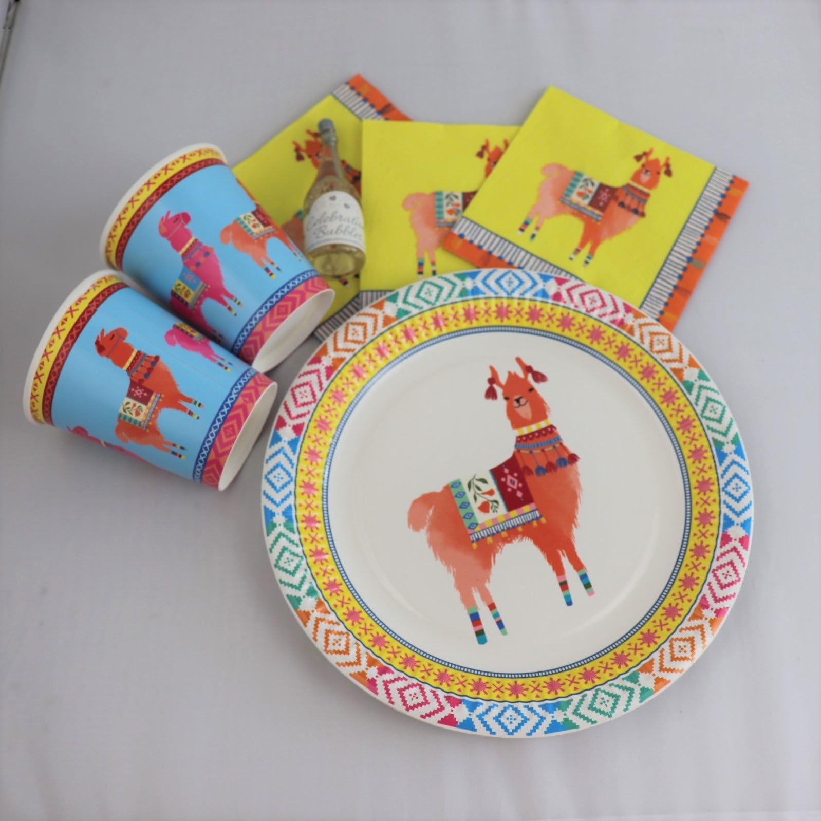 Llama Party Plates, Napkins, Cups Tableware Party Pack for 8