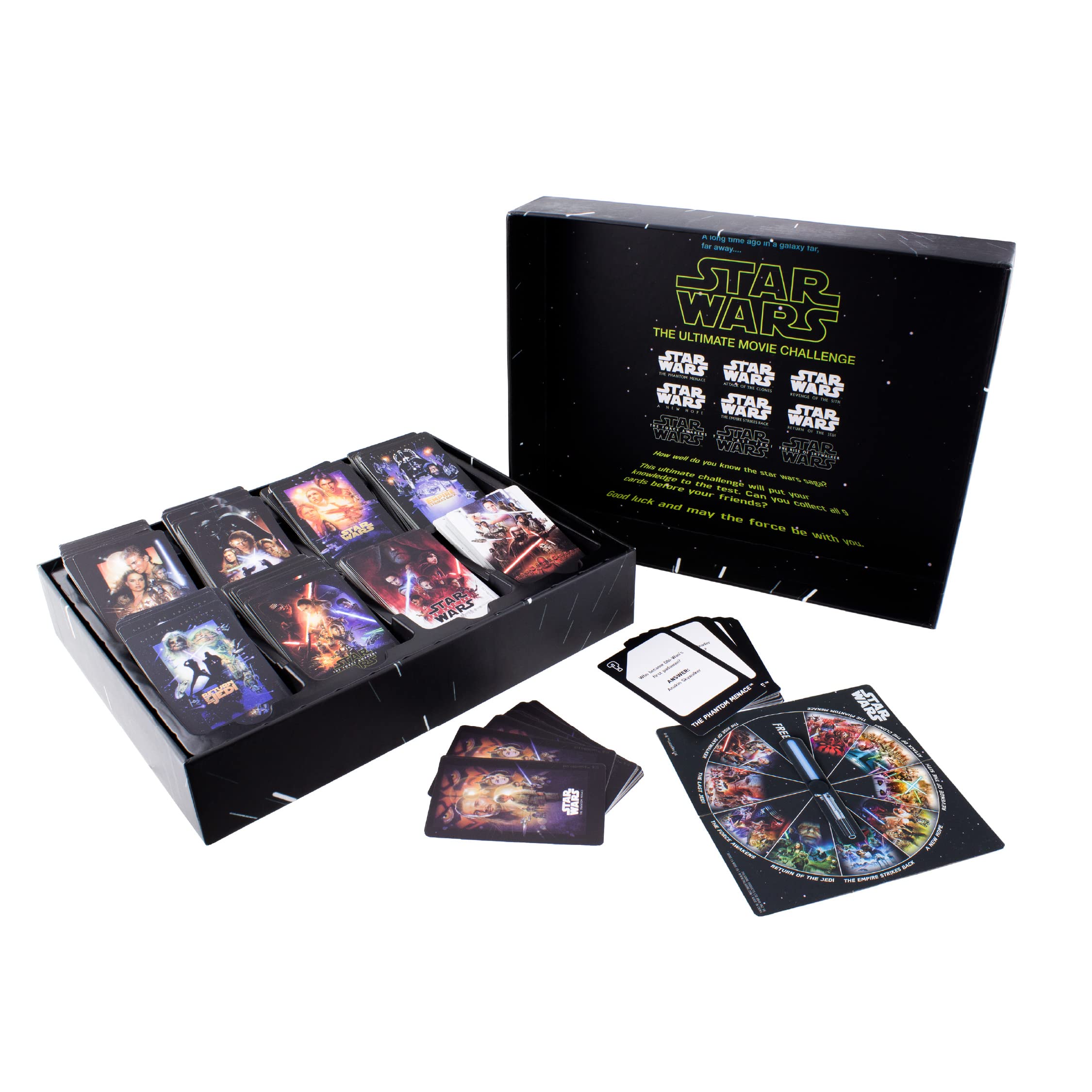 Star Wars Ultimate Movie Challenge - Officially Licensed Lucas Films Trivia Party, with 5 Challege Types Inc Mime, Draw, 9 Movies, Over 400 Cards, Ideal for Game Night | Paladone